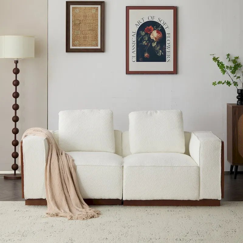 Canapé modulable 2 places beige de 74 de large