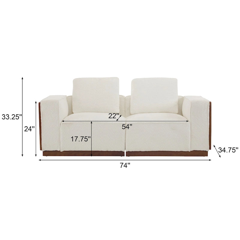 Canapé modulable 2 places beige de 74 de large