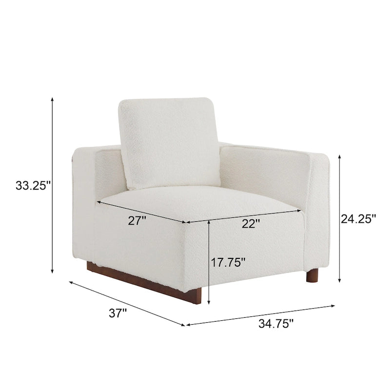 Canapé modulable 2 places beige de 74 de large