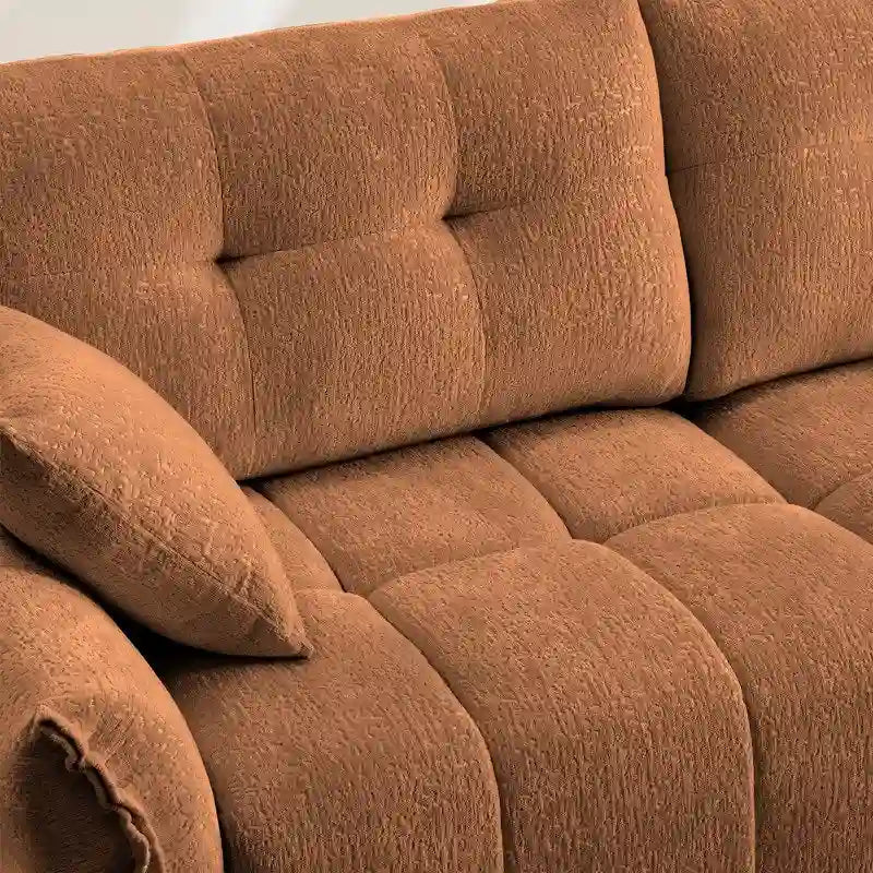 110,2 Canapé trois places en chenille, 1 pouf