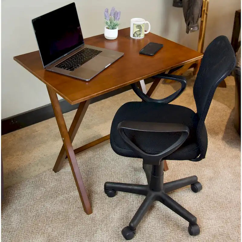 Bureau pliant à cadre en bambou