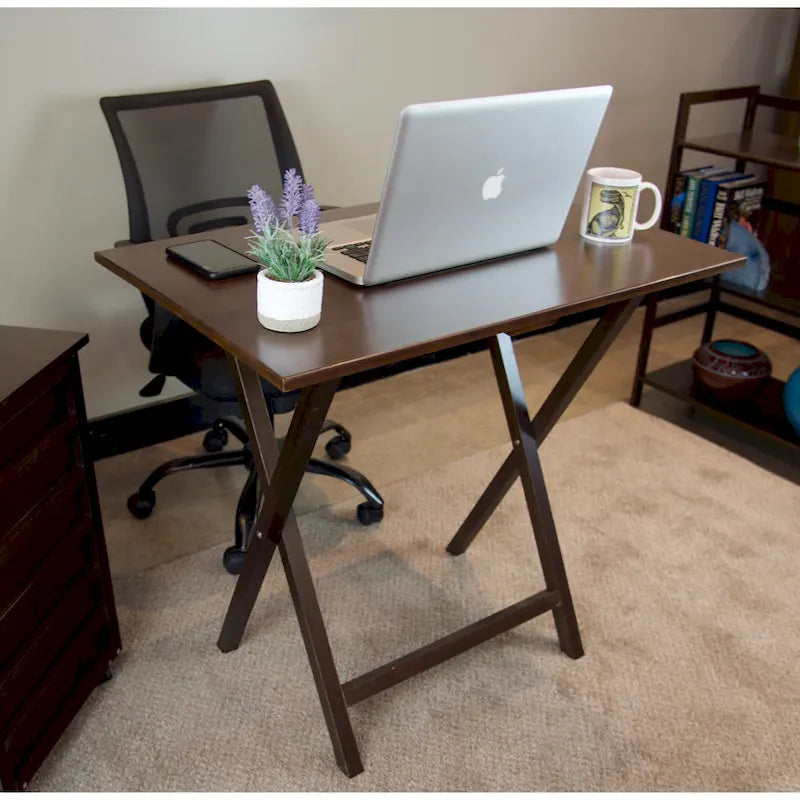 Bureau pliant à cadre en bambou