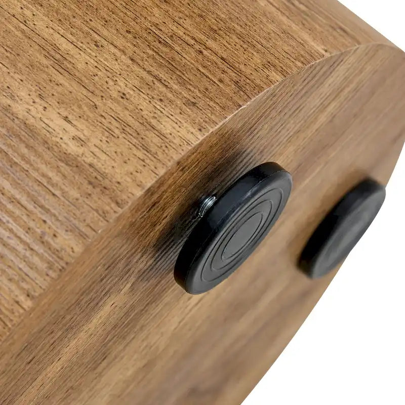 Ensemble de 3 tables basses rondes modernes avec plateau autocollant à grain de bois pour salon