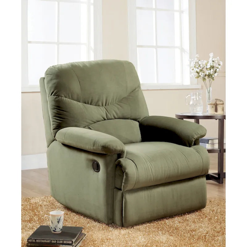 Fauteuil inclinable à accoudoirs rembourrés et dossier capitonné