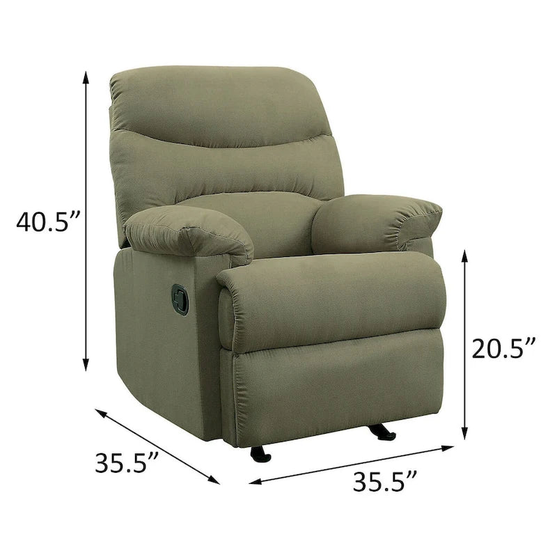 Fauteuil inclinable à accoudoirs rembourrés et dossier capitonné