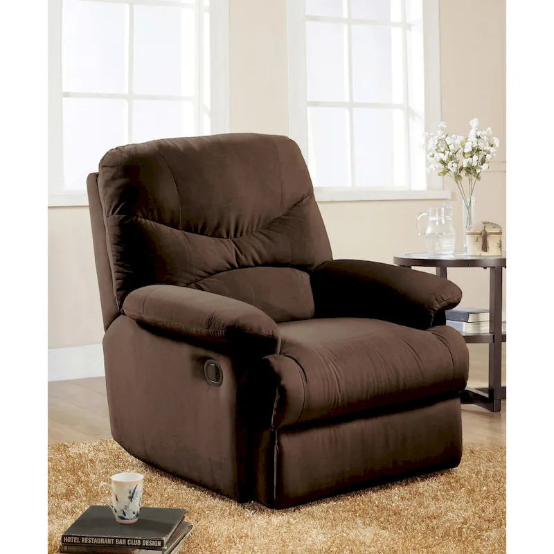 Fauteuil inclinable à accoudoirs rembourrés et dossier capitonné