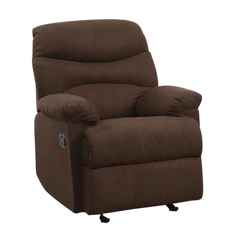 Fauteuil inclinable à accoudoirs rembourrés et dossier capitonné