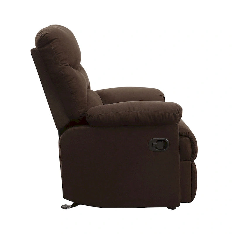 Fauteuil inclinable à accoudoirs rembourrés et dossier capitonné