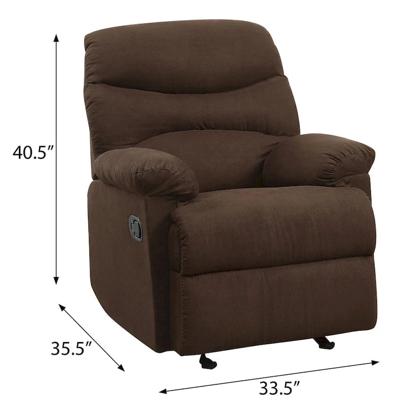 Fauteuil inclinable à accoudoirs rembourrés et dossier capitonné