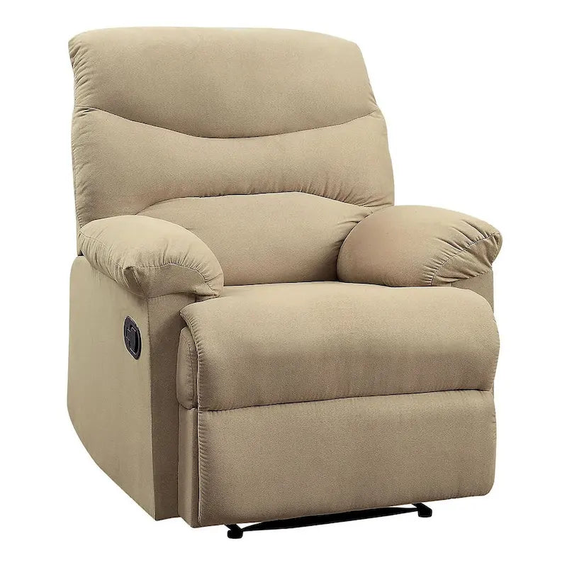 Fauteuil inclinable à accoudoirs rembourrés et dossier capitonné