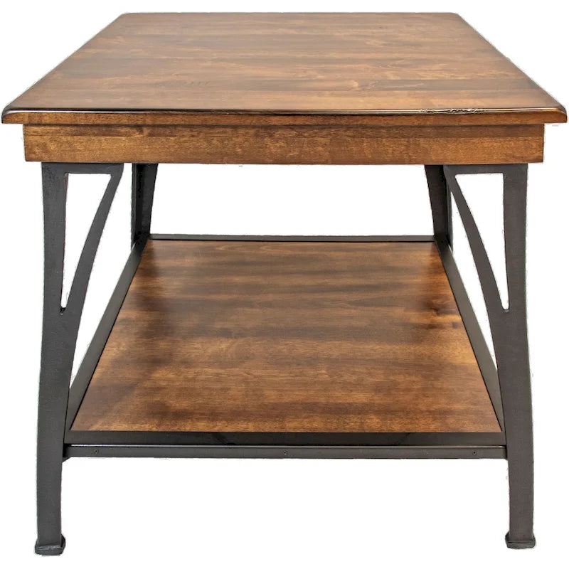 Table d'appoint à 1 étagère finition cuivre