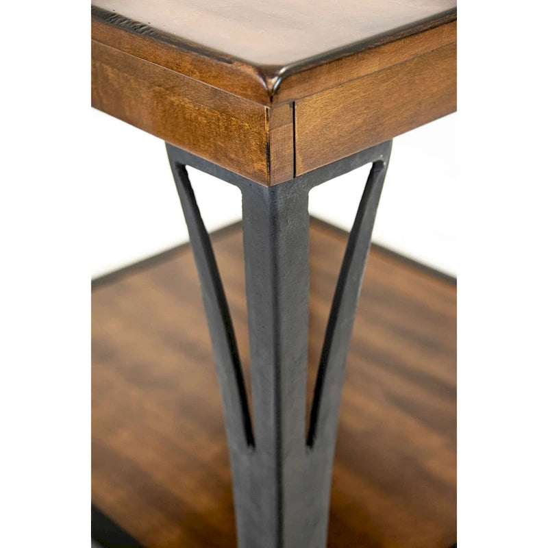 Table d'appoint à 1 étagère finition cuivre