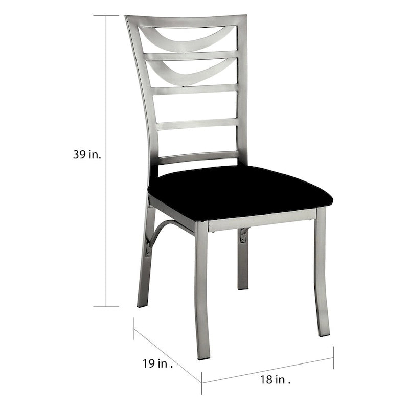 Chaises de salle à manger modernes en métal argenté (Lot de 2)