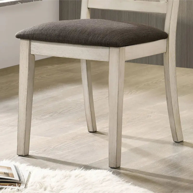 Chaises de salle à manger blanches en bois style ferme (Lot de 2)