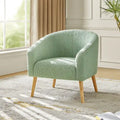 Fauteuil moderne en bouclette 31W avec pieds en bois massif
