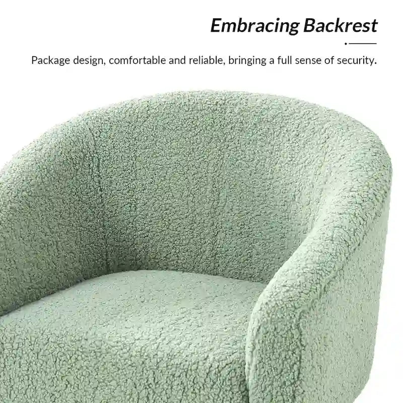 Fauteuil moderne en bouclette 31W avec pieds en bois massif