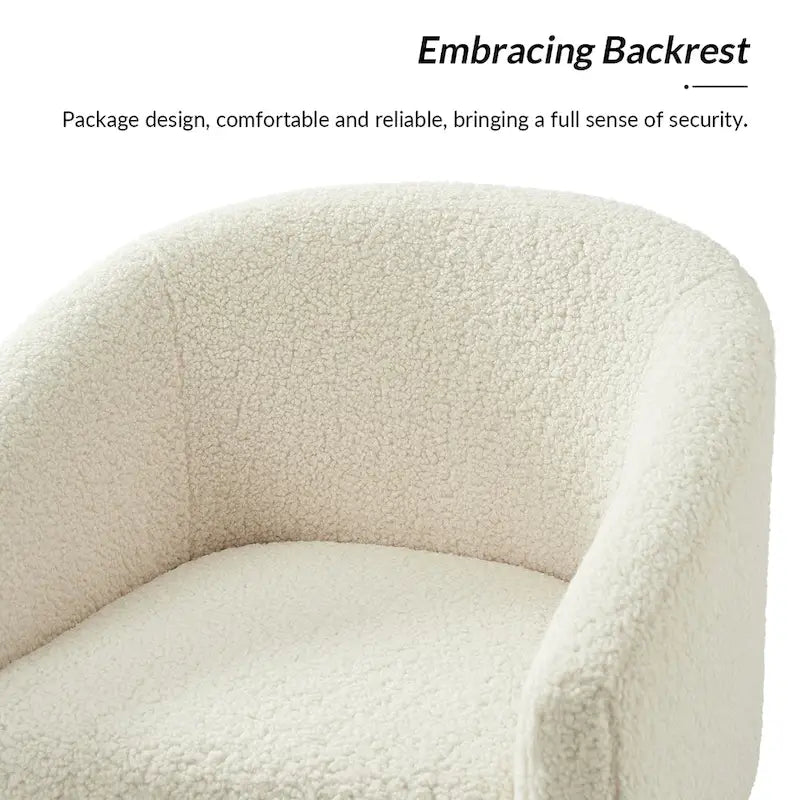 Fauteuil moderne en bouclette 31W avec pieds en bois massif