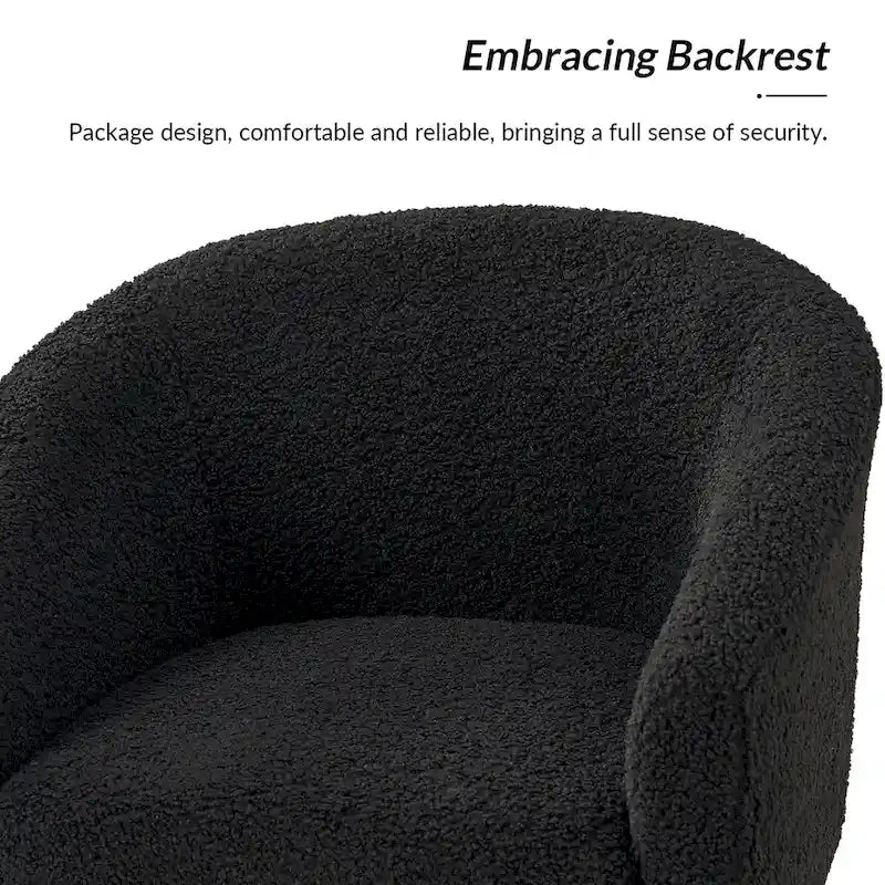 Fauteuil moderne en bouclette 31W avec pieds en bois massif