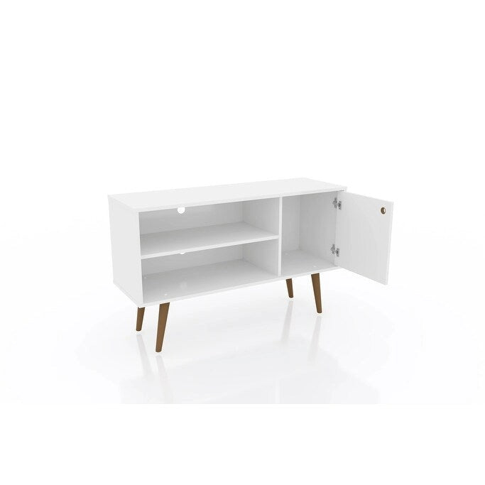 Console meuble de rangement 2 étagères au design Mid-Century Modern