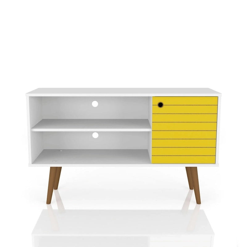 Console meuble de rangement 2 étagères au design Mid-Century Modern