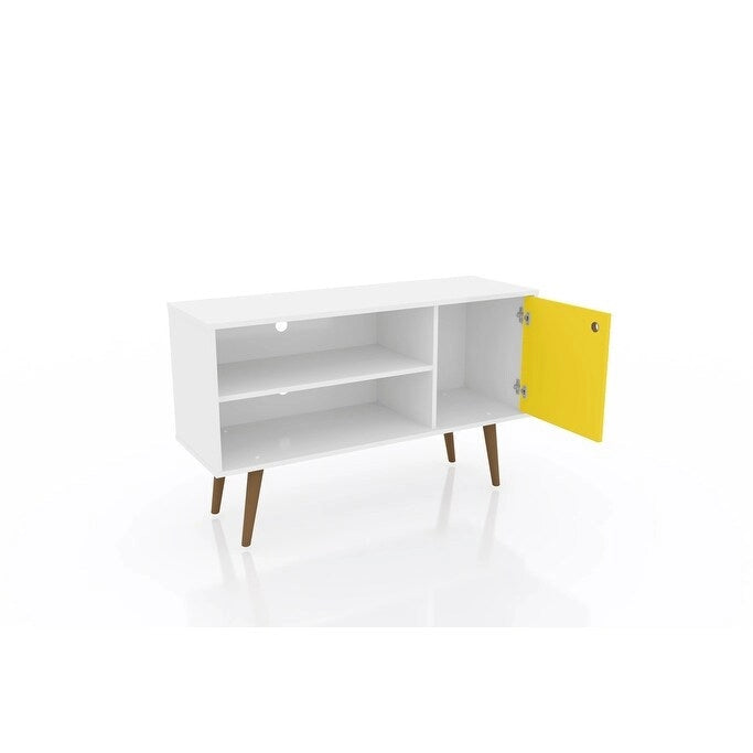 Console meuble de rangement 2 étagères au design Mid-Century Modern