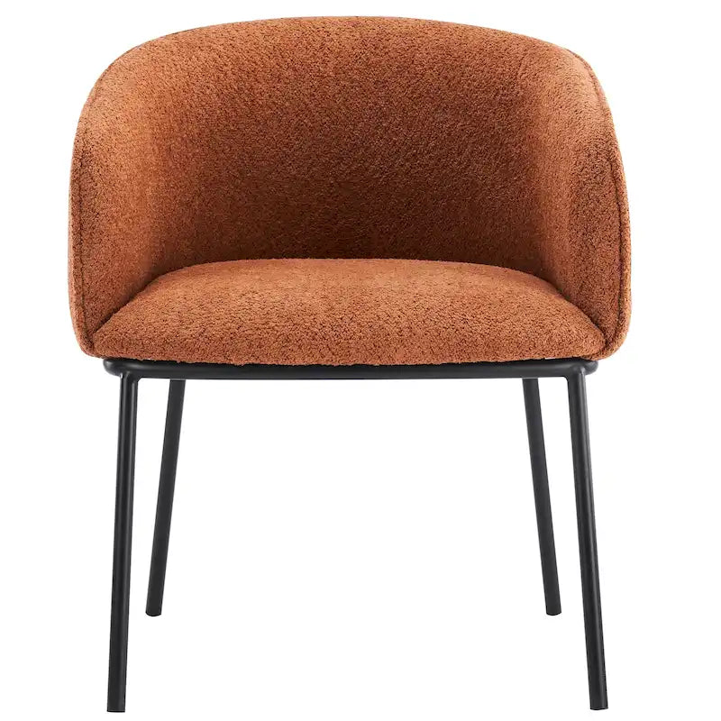 Lot de 1 fauteuil d'appoint en forme de tonneau avec accoudoirs, tapissé de tissu bouclé