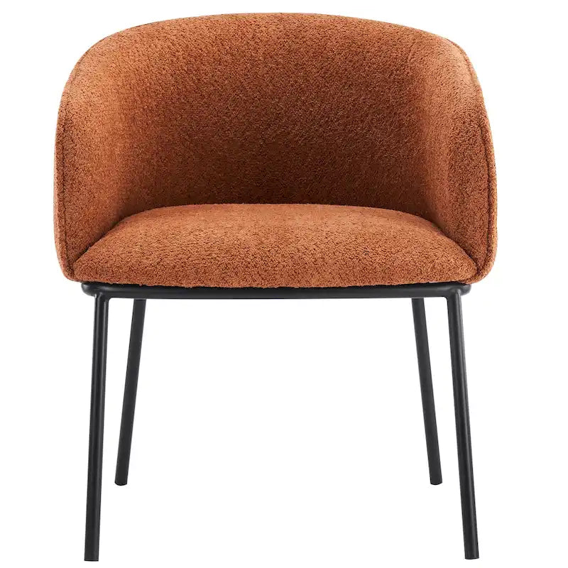 Lot de 1 fauteuil d'appoint en forme de tonneau avec accoudoirs, tapissé de tissu bouclé