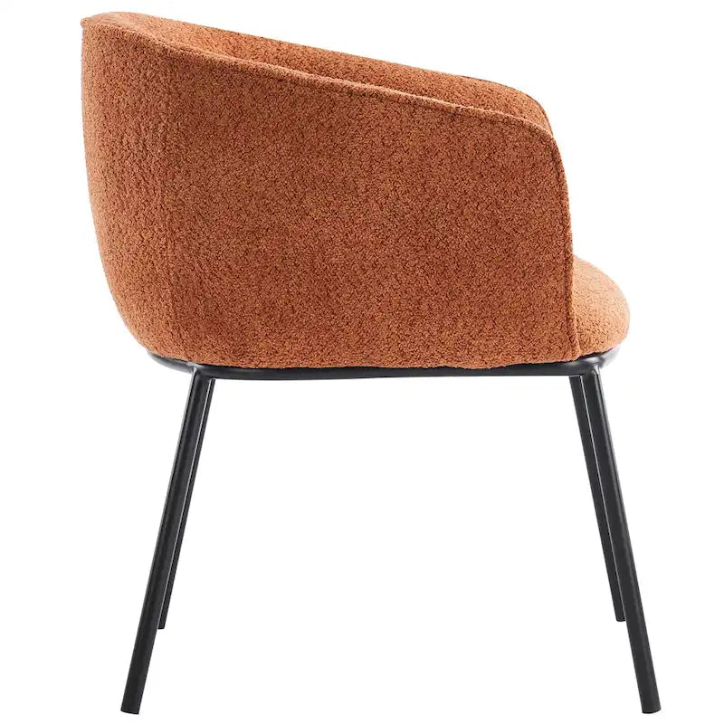 Lot de 1 fauteuil d'appoint en forme de tonneau avec accoudoirs, tapissé de tissu bouclé