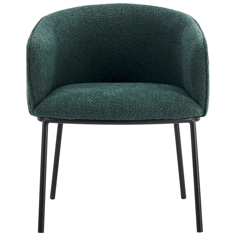 Lot de 1 fauteuil d'appoint en forme de tonneau avec accoudoirs, tapissé de tissu bouclé