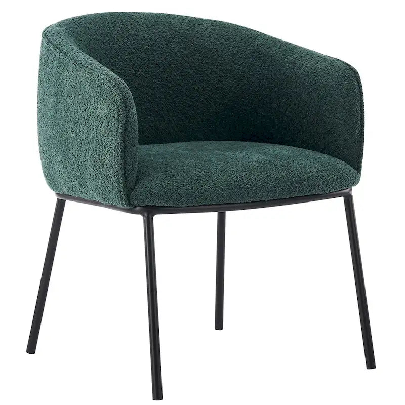 Lot de 1 fauteuil d'appoint en forme de tonneau avec accoudoirs, tapissé de tissu bouclé