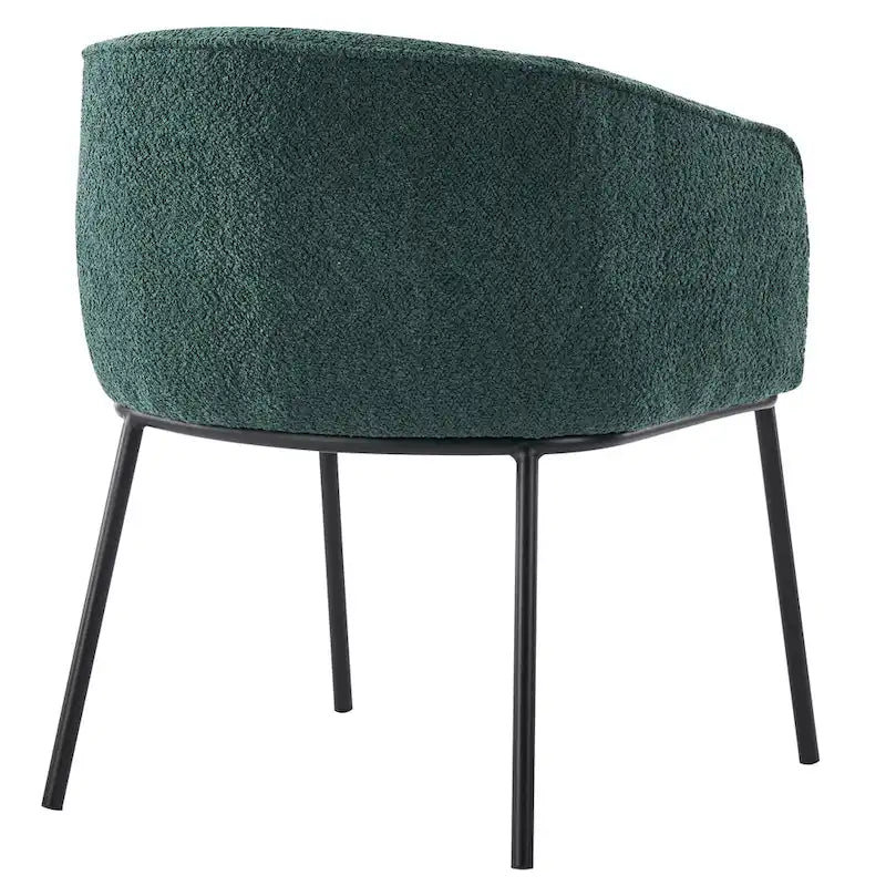 Lot de 1 fauteuil d'appoint en forme de tonneau avec accoudoirs, tapissé de tissu bouclé