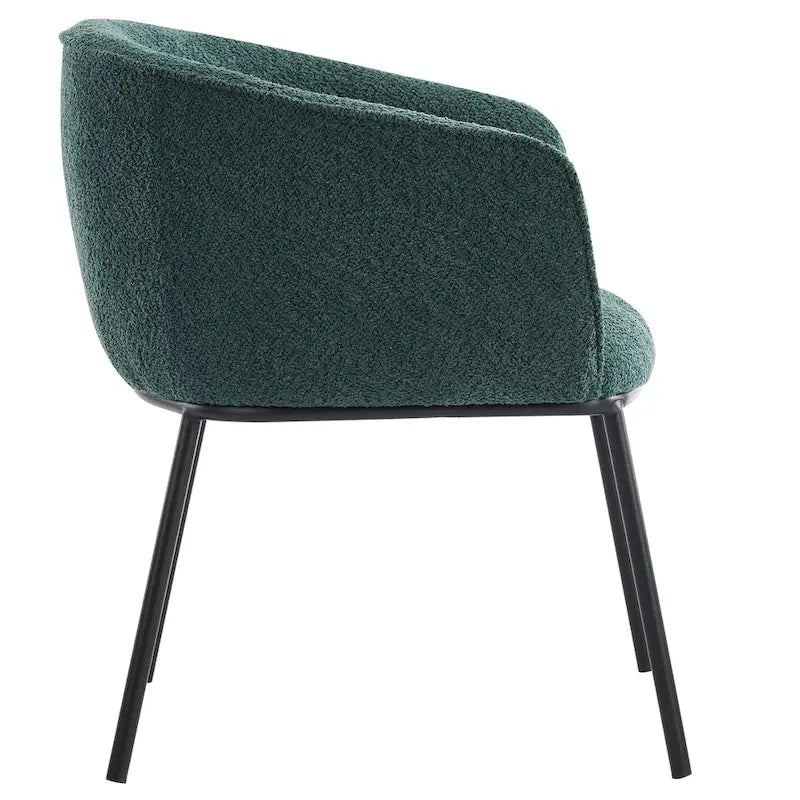 Lot de 1 fauteuil d'appoint en forme de tonneau avec accoudoirs, tapissé de tissu bouclé
