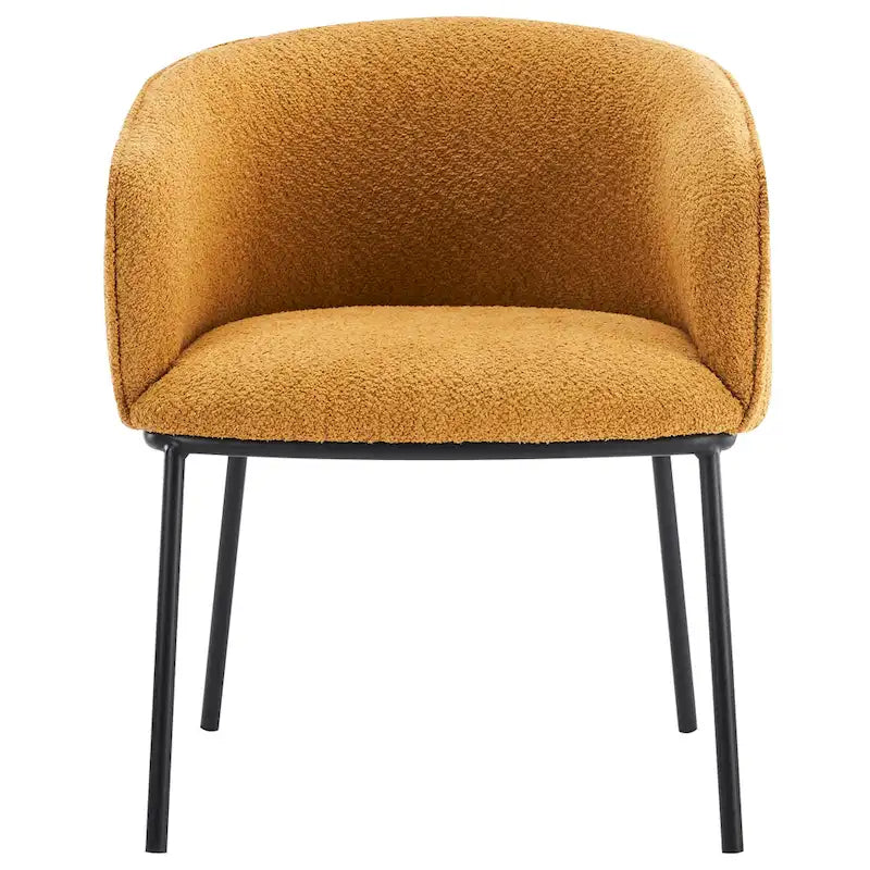 Lot de 1 fauteuil d'appoint en forme de tonneau avec accoudoirs, tapissé de tissu bouclé