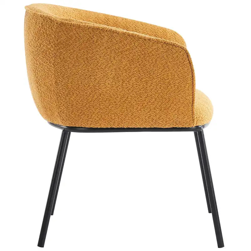 Lot de 1 fauteuil d'appoint en forme de tonneau avec accoudoirs, tapissé de tissu bouclé