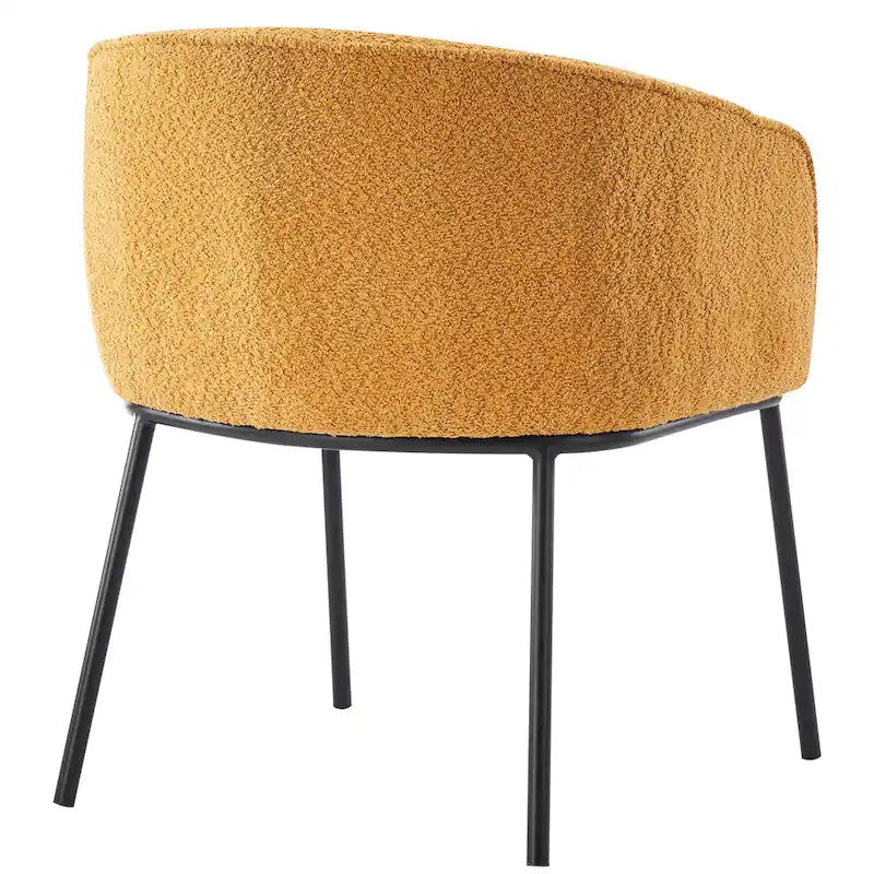 Lot de 1 fauteuil d'appoint en forme de tonneau avec accoudoirs, tapissé de tissu bouclé