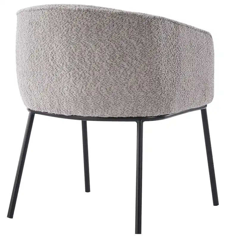 Lot de 1 fauteuil d'appoint en forme de tonneau avec accoudoirs, tapissé de tissu bouclé