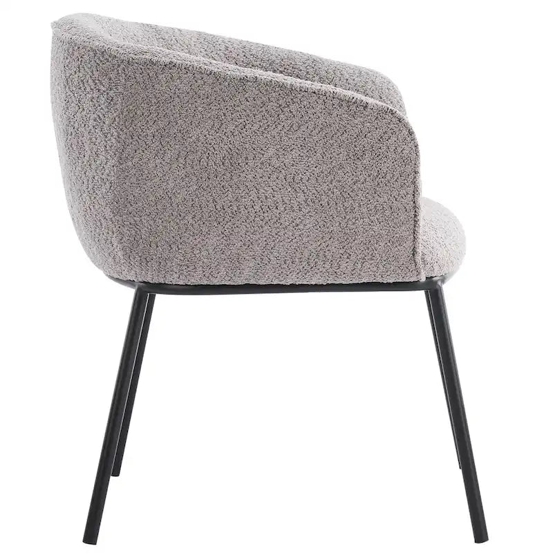Lot de 1 fauteuil d'appoint en forme de tonneau avec accoudoirs, tapissé de tissu bouclé