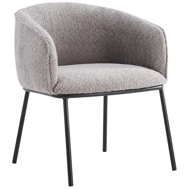 Lot de 1 fauteuil d'appoint en forme de tonneau avec accoudoirs, tapissé de tissu bouclé