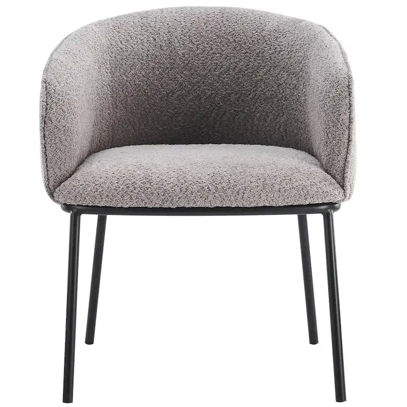 Lot de 1 fauteuil d'appoint en forme de tonneau avec accoudoirs, tapissé de tissu bouclé