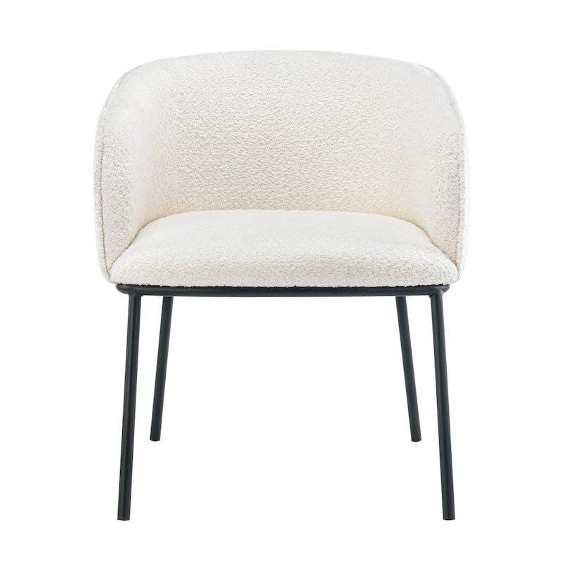 Lot de 1 fauteuil d'appoint en forme de tonneau avec accoudoirs, tapissé de tissu bouclé
