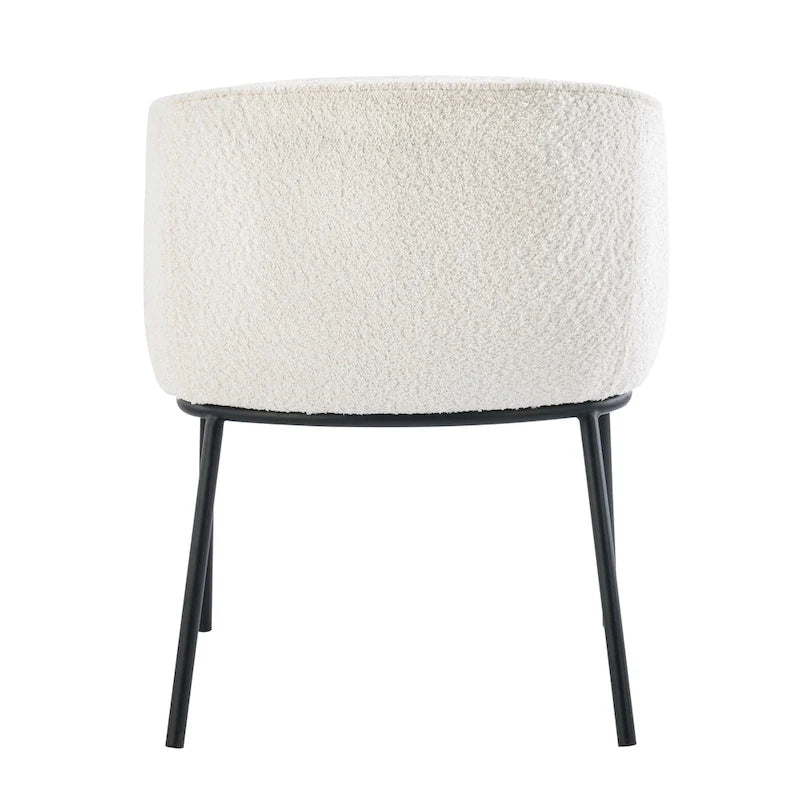 Lot de 1 fauteuil d'appoint en forme de tonneau avec accoudoirs, tapissé de tissu bouclé