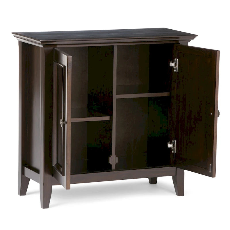 Meuble de rangement bas en bois massif, style transitionnel - 32 po l x 14 po p x 31 po h
