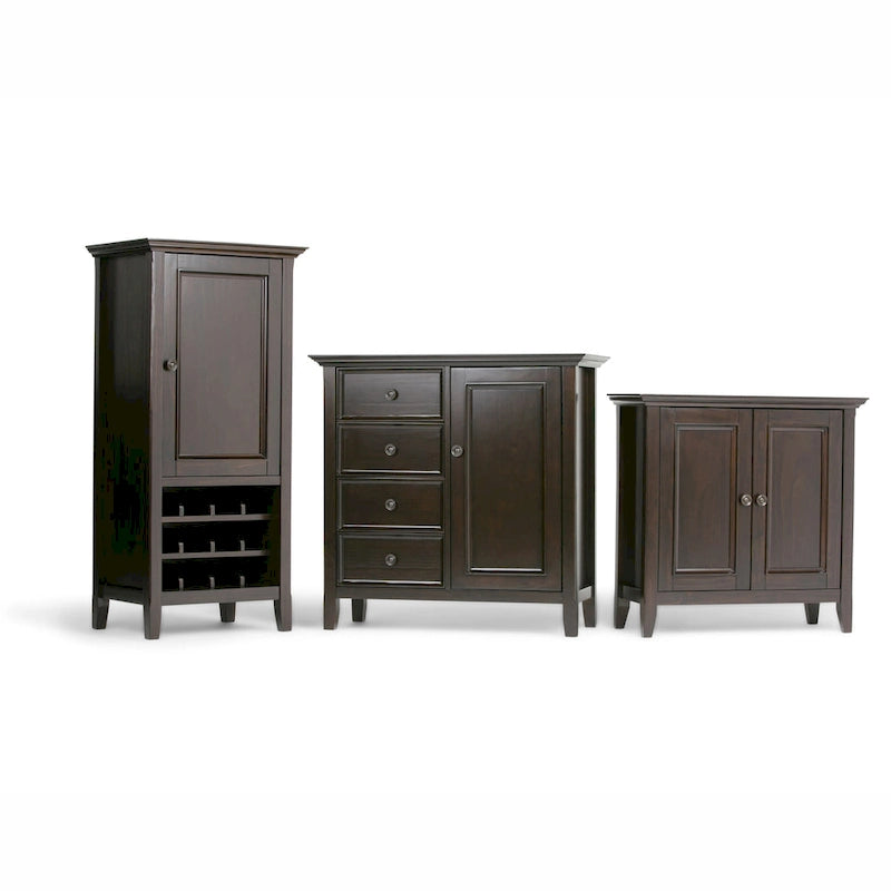 Meuble de rangement bas en bois massif, style transitionnel - 32 po l x 14 po p x 31 po h