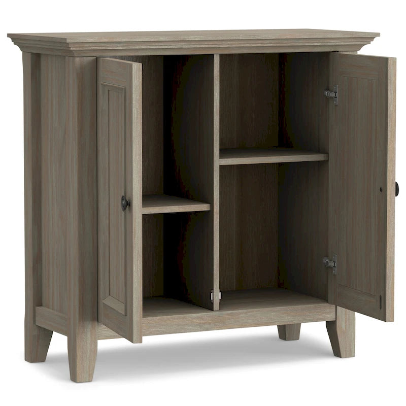 Meuble de rangement bas en bois massif, style transitionnel - 32 po l x 14 po p x 31 po h