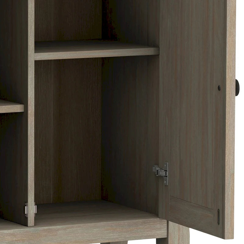 Meuble de rangement bas en bois massif, style transitionnel - 32 po l x 14 po p x 31 po h