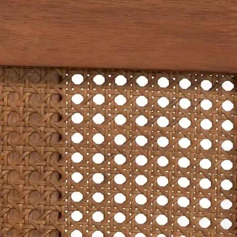 Lit plateforme en bois fini noyer brun de style Mid-Century Modern