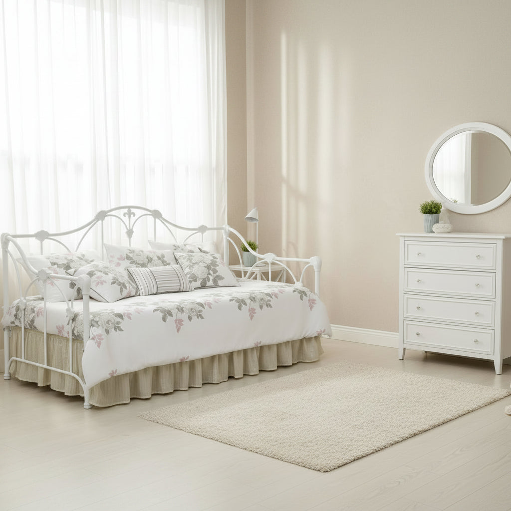 Metal Twin Daybed in White