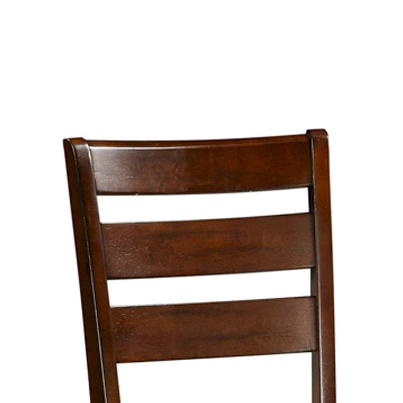 Chaises de comptoir en bois sans accoudoirs, marron noyer, lot de 2