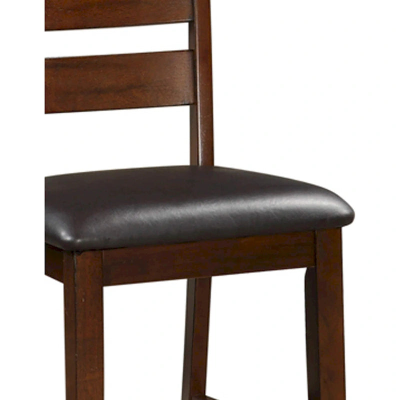Chaises de comptoir en bois sans accoudoirs, marron noyer, lot de 2