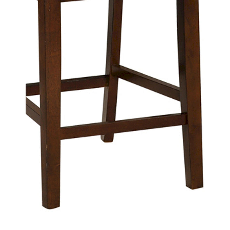 Chaises de comptoir en bois sans accoudoirs, marron noyer, lot de 2